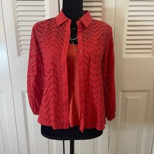 Simply Vera Wang Red Eyelet top and tank